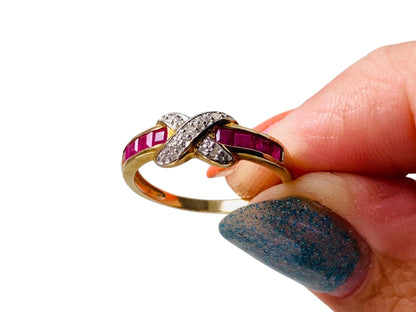 9ct Gold Ruby & Diamond Ring