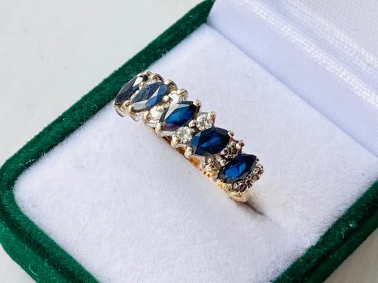 9ct Gold Sapphire & Diamond Ring