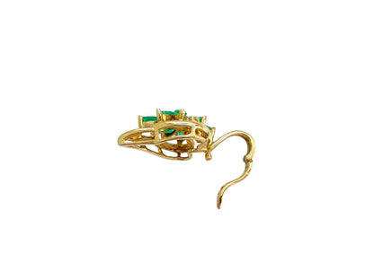 9ct Gold Emerald & Diamond Heart Pendant