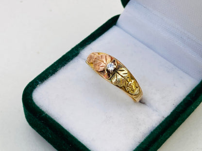 10ct Gold Diamond Grape & Leaf Ring