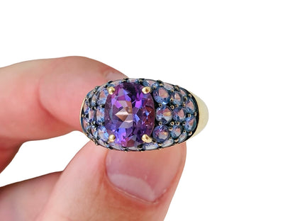 9ct Gold Amethyst & Iolite Ring