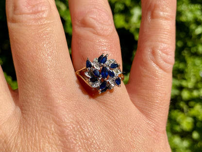 9ct Gold Sapphire & Diamond Ring
