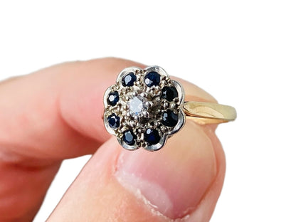 9ct Gold Sapphire & Diamond Ring
