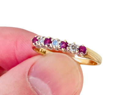 Vintage 18ct Gold Ruby & Diamond Ring