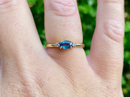 9ct Gold Topaz & Diamond Ring