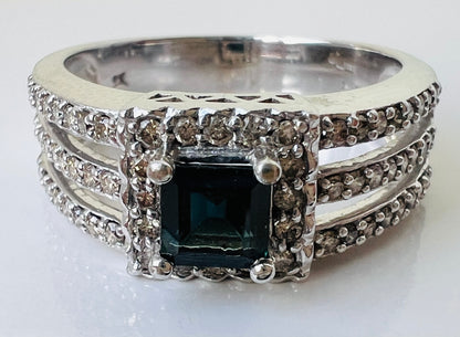 9ct Gold Sapphire & Diamond Ring