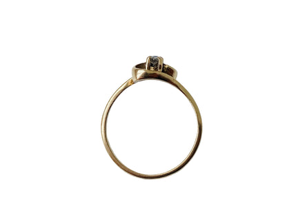 Vintage 9ct Gold Sapphire & Diamond Ring