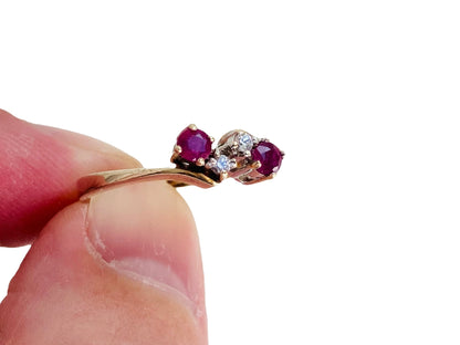 Vintage 9ct Gold Ruby & Diamond Ring