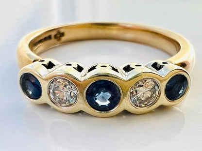 9ct Gold Sapphire & Diamond Ring