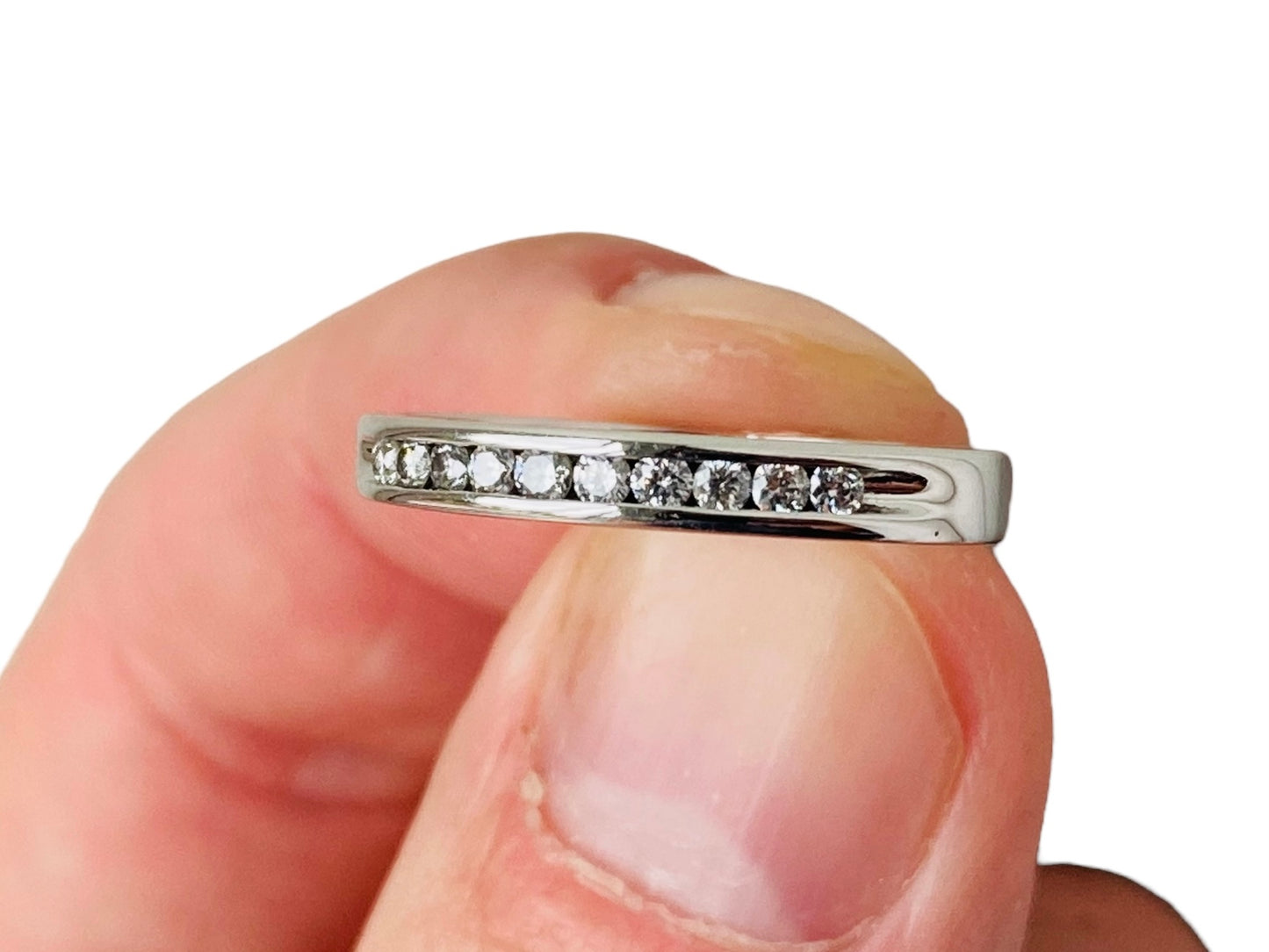 14ct Gold Ten-Stone Diamond Ring