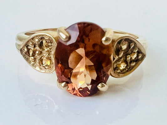 9ct Gold Imperial Topaz & Citrine Ring