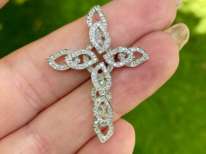 9ct Gold Diamond Cross Pendant
