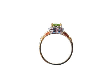 9ct Gold Peridot & Diamond Ring