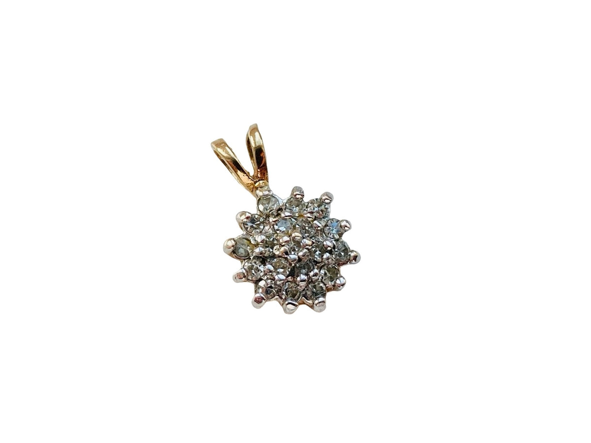 9ct Gold Diamond Cluster Pendant