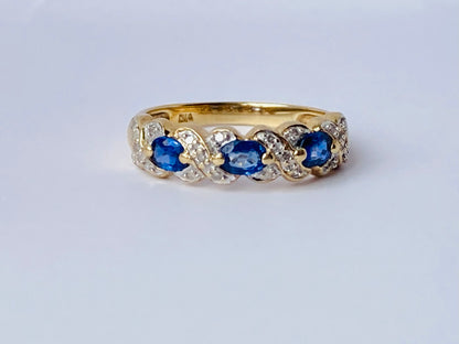 9ct Gold Sapphire & Diamond Ring