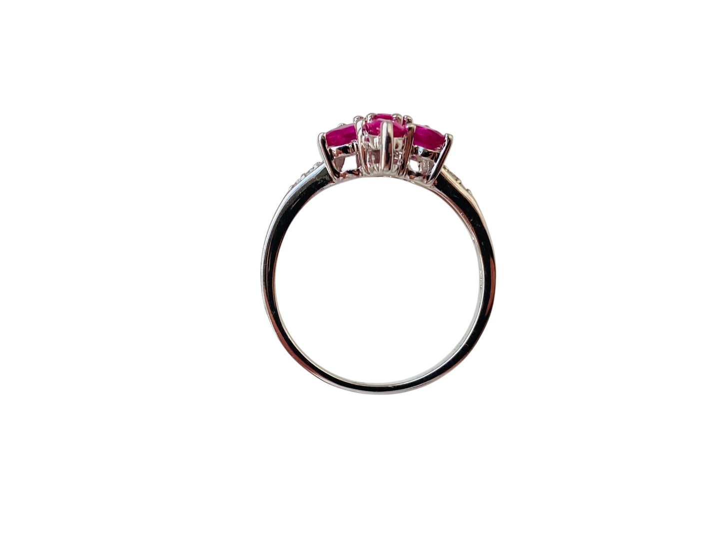 9ct Gold Pink Ruby & Zircon Ring