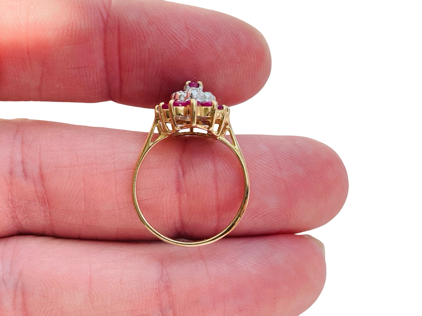 Vintage 9ct Gold Ruby & Diamond Ring