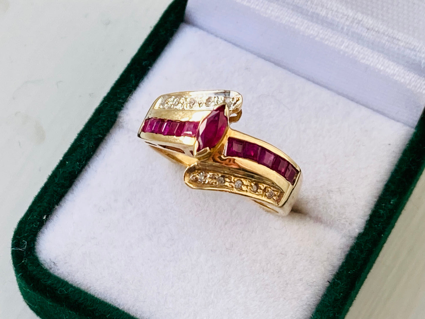 10ct Gold Ruby & Diamond Ring