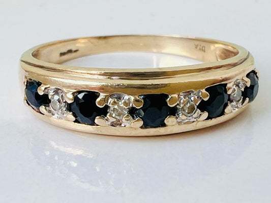 9ct Gold Sapphire & Diamond Ring