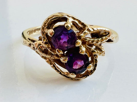 Vintage 9ct Gold Amethyst Ring