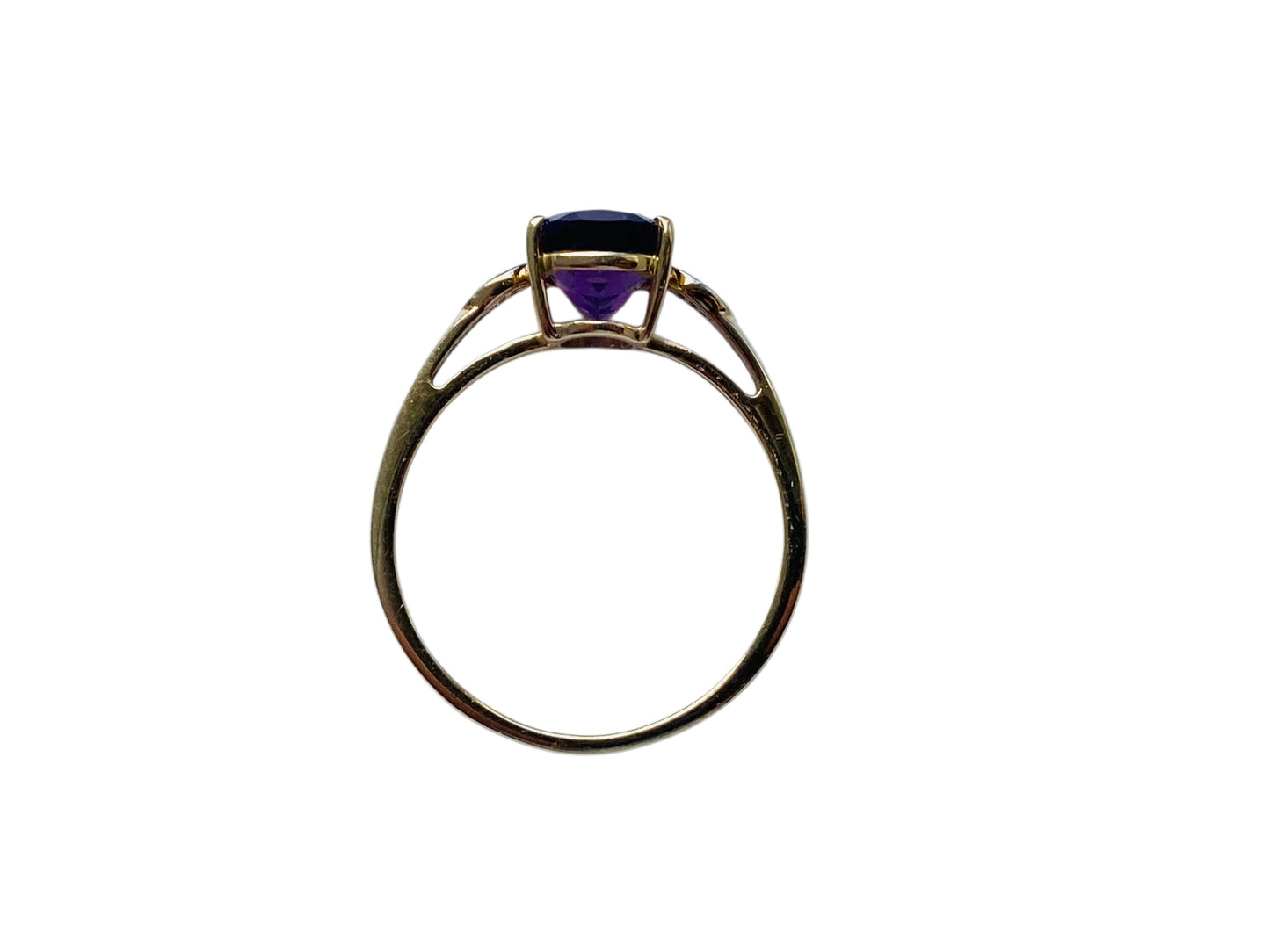 9ct Gold Amethyst & Diamond Ring
