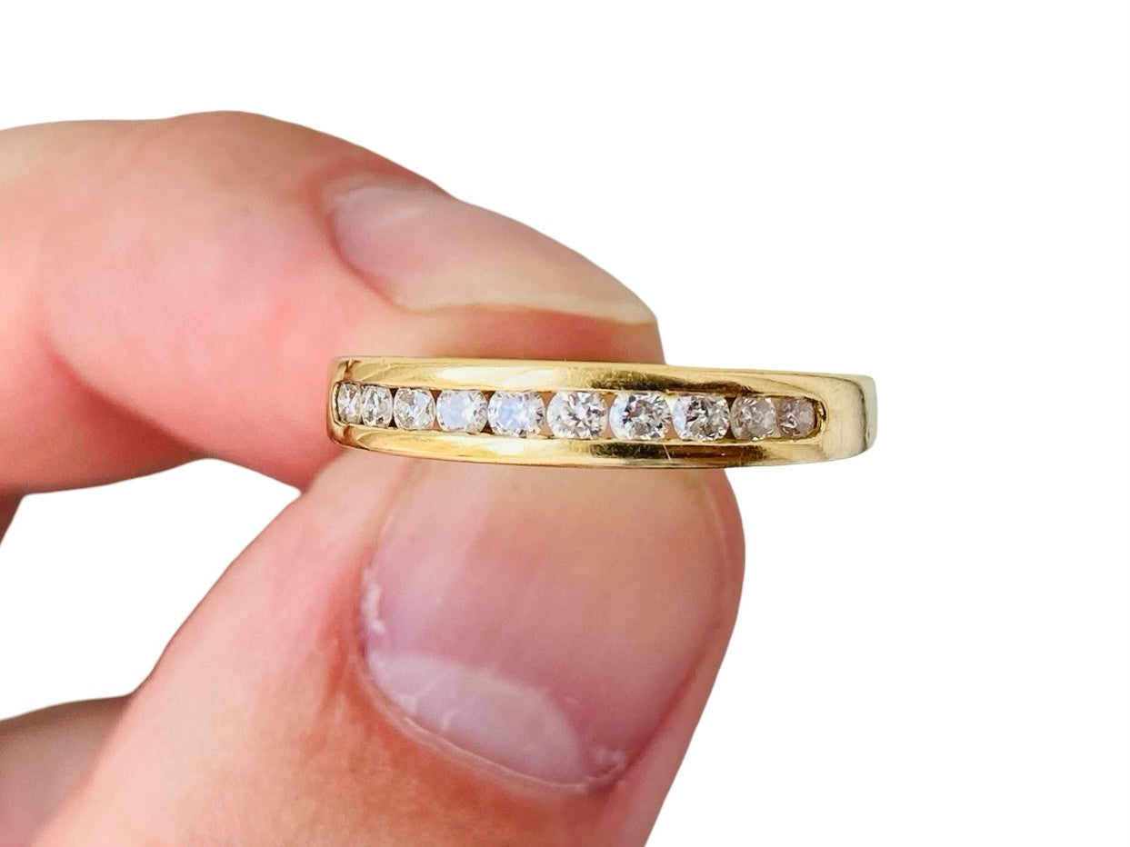 18ct Gold Ten-Stone 0.33ct Diamond Ring