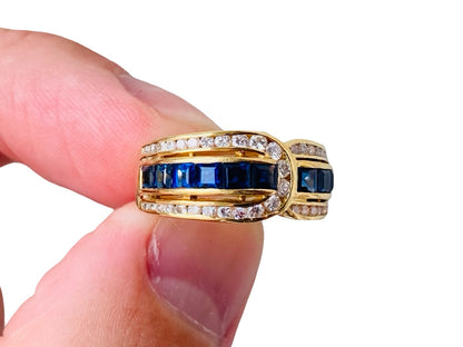 18ct Gold Sapphire & Diamond Ring
