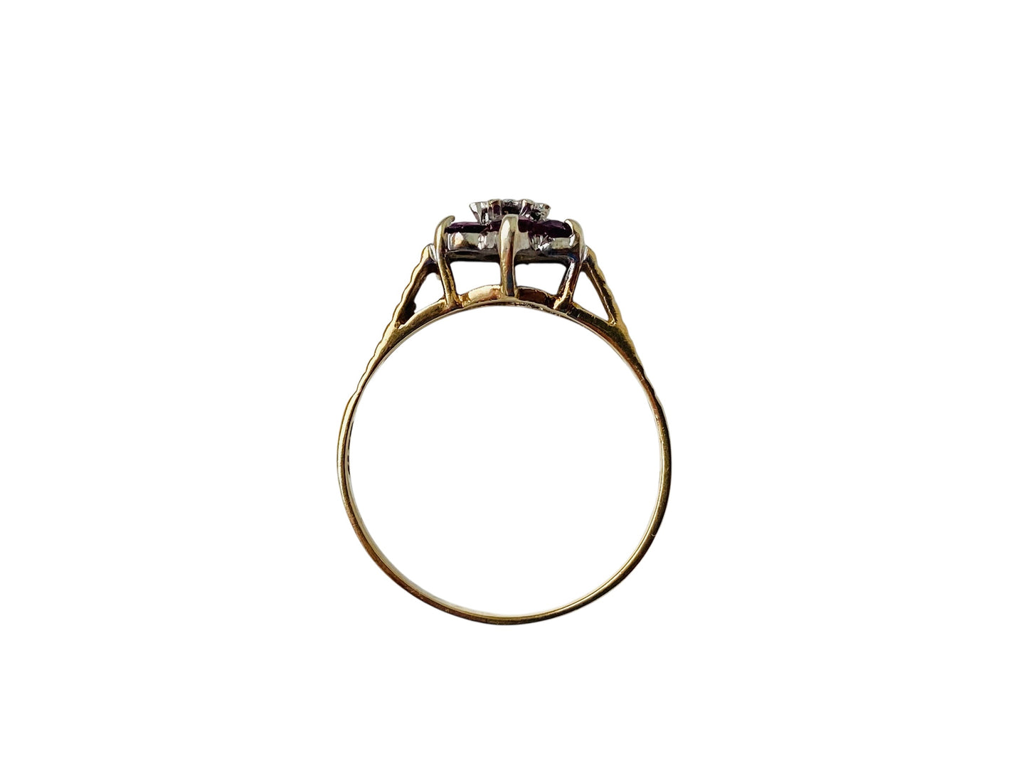 Vintage 9ct Gold Ruby & Diamond Ring