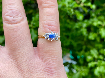 Vintage 18ct Gold Sapphire & Diamond Ring
