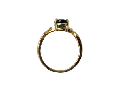 9ct Gold Diopside & Diamond Ring