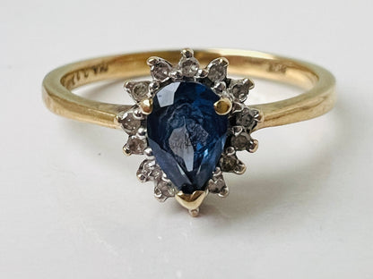 9ct Gold Sapphire & Diamond Ring