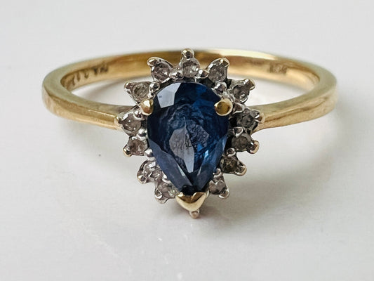 9ct Gold Sapphire & Diamond Ring