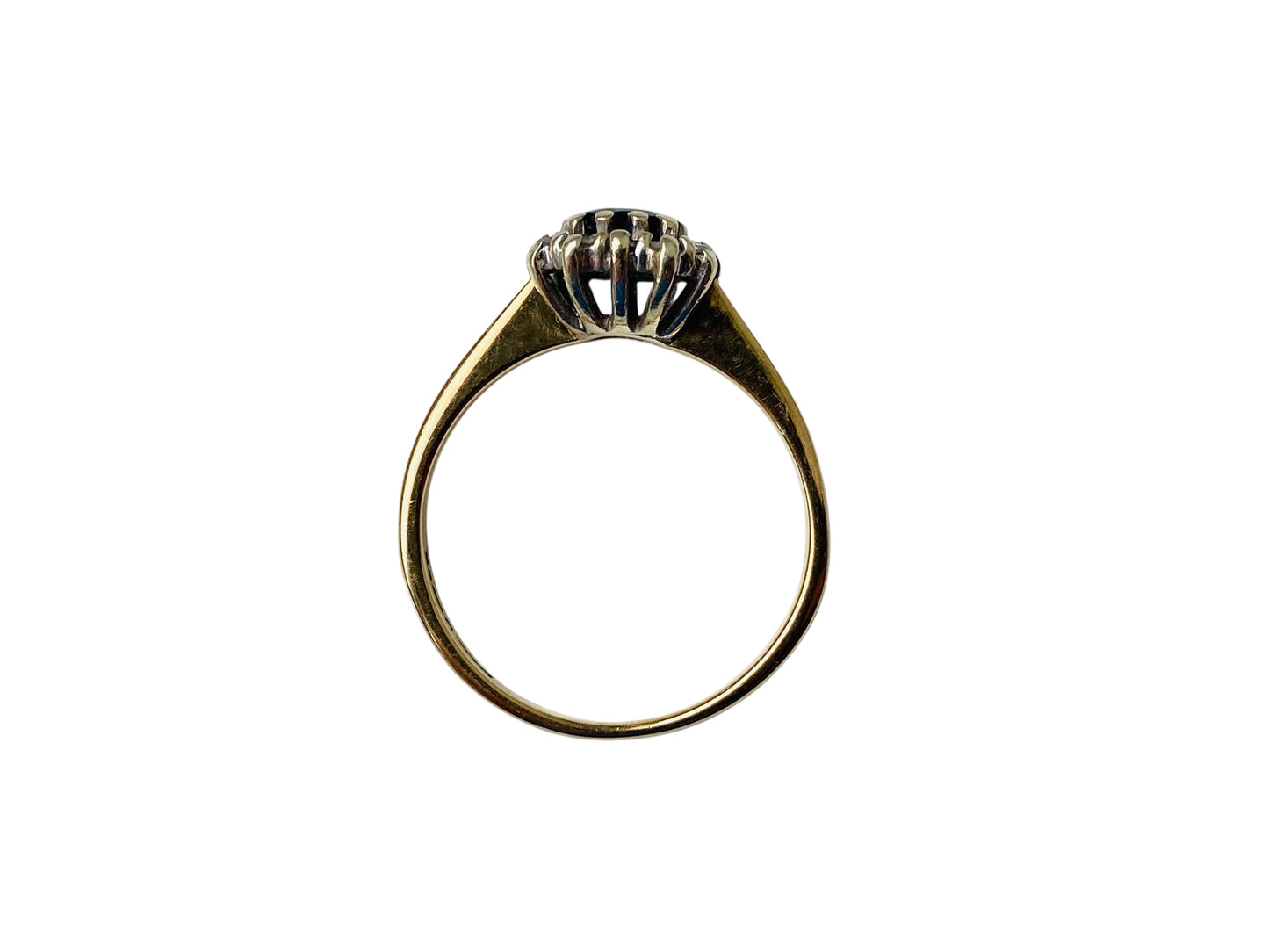 Vintage 9ct Gold Sapphire & Diamond Heart Ring