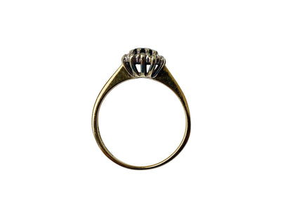 Vintage 9ct Gold Sapphire & Diamond Heart Ring