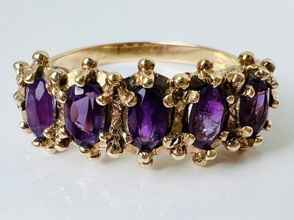 Vintage 9ct Gold Amethyst Ring