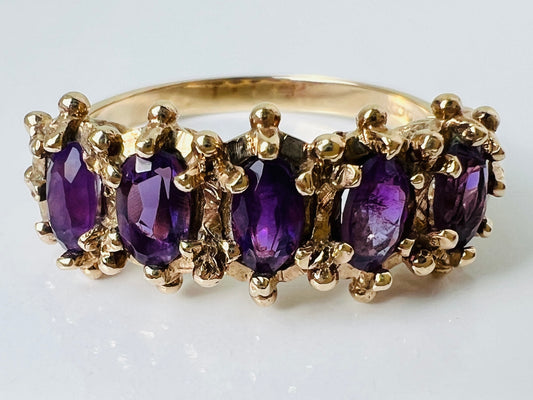 Vintage 9ct Gold Amethyst Ring