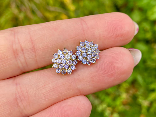 9ct Gold Tanzanite Stud Earrings