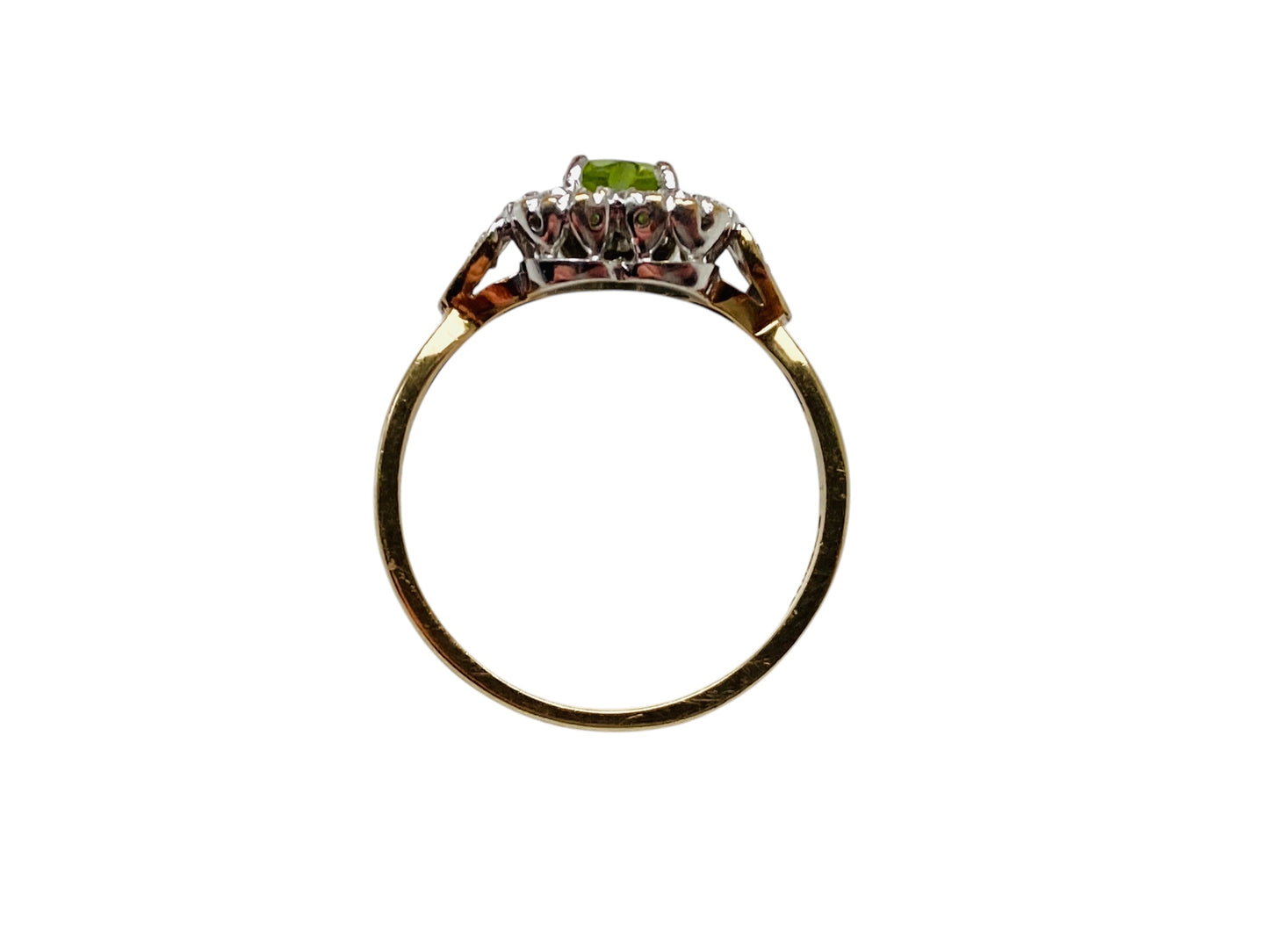 9ct Gold Peridot & Diamond Ring