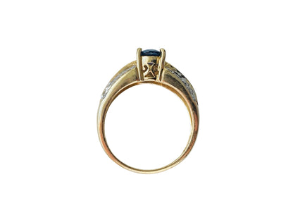 14ct Gold Sapphire & Diamond Ring