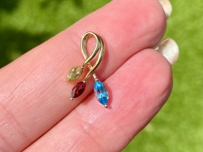 9ct Gold Multi-Gemstone Pendant