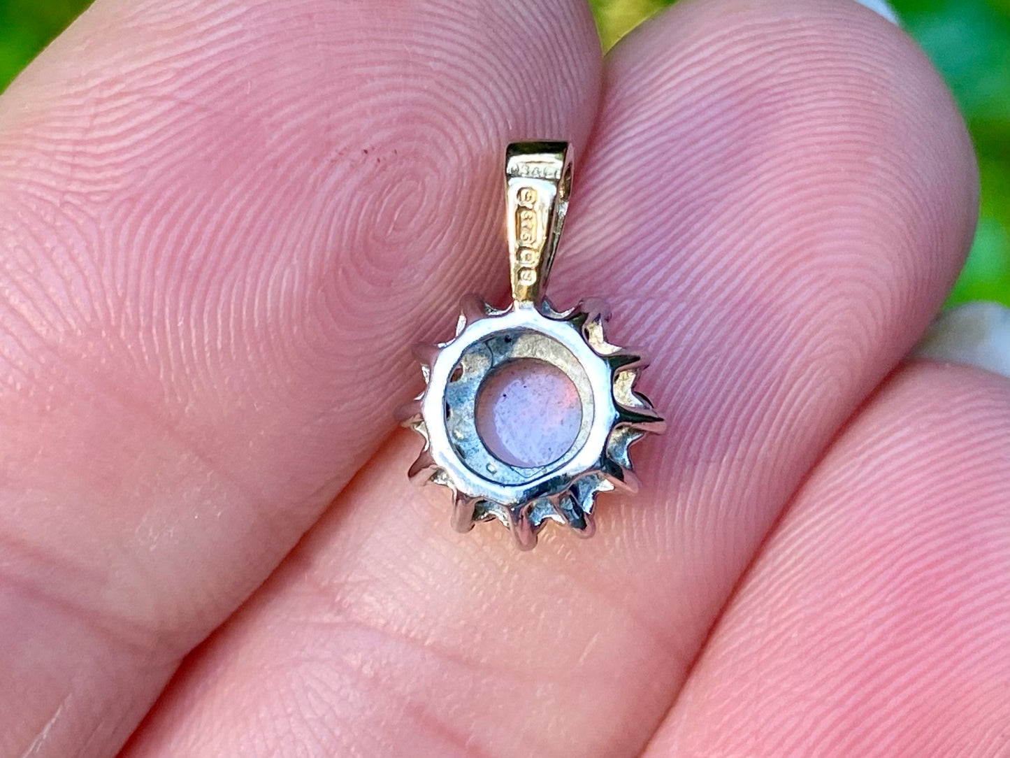 Vintage 9ct Gold Opal, Sapphire & Diamond Pendant