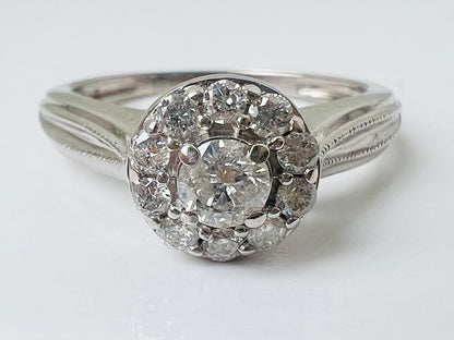 9ct Gold Diamond Halo Ring