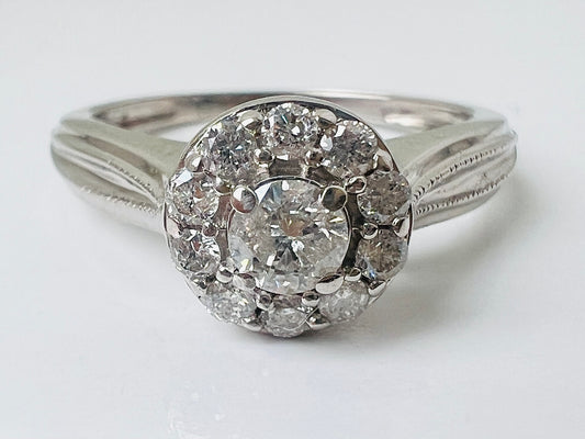 9ct Gold Diamond Halo Ring