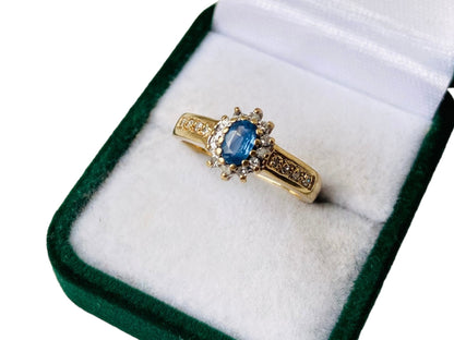 Vintage 9ct Gold Sapphire & Diamond Ring