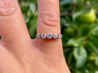 Vintage 18ct Gold Five-Stone Diamond Ring