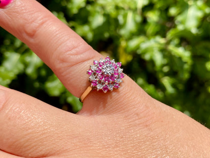 9ct Gold Ruby & Diamond Ring