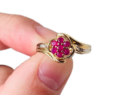 9ct Gold Ruby & Diamond Ring