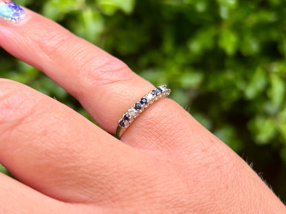 Vintage 9ct Gold Sapphire & Diamond Ring