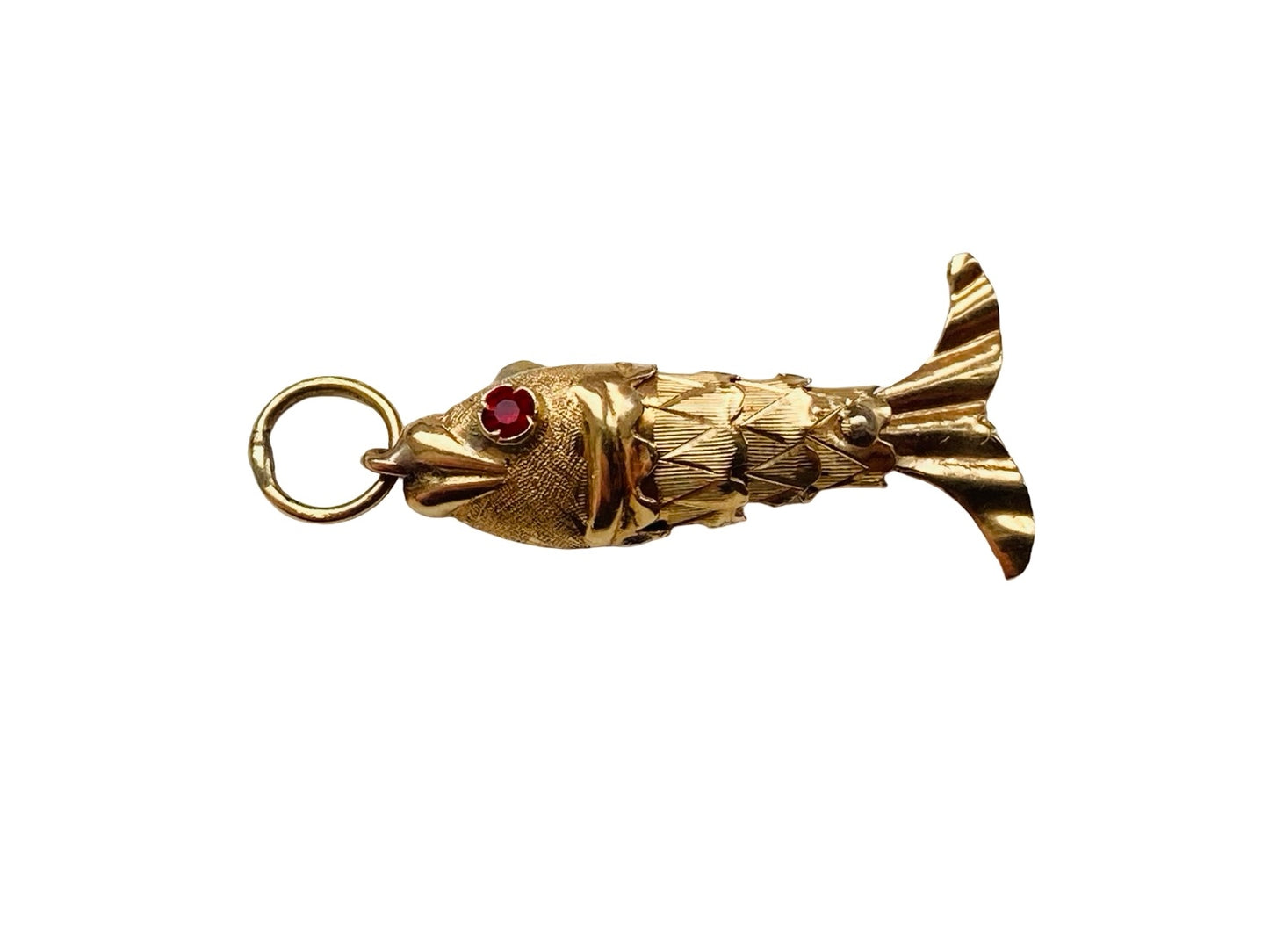 Vintage 14ct Gold Articulated Fish Pendant