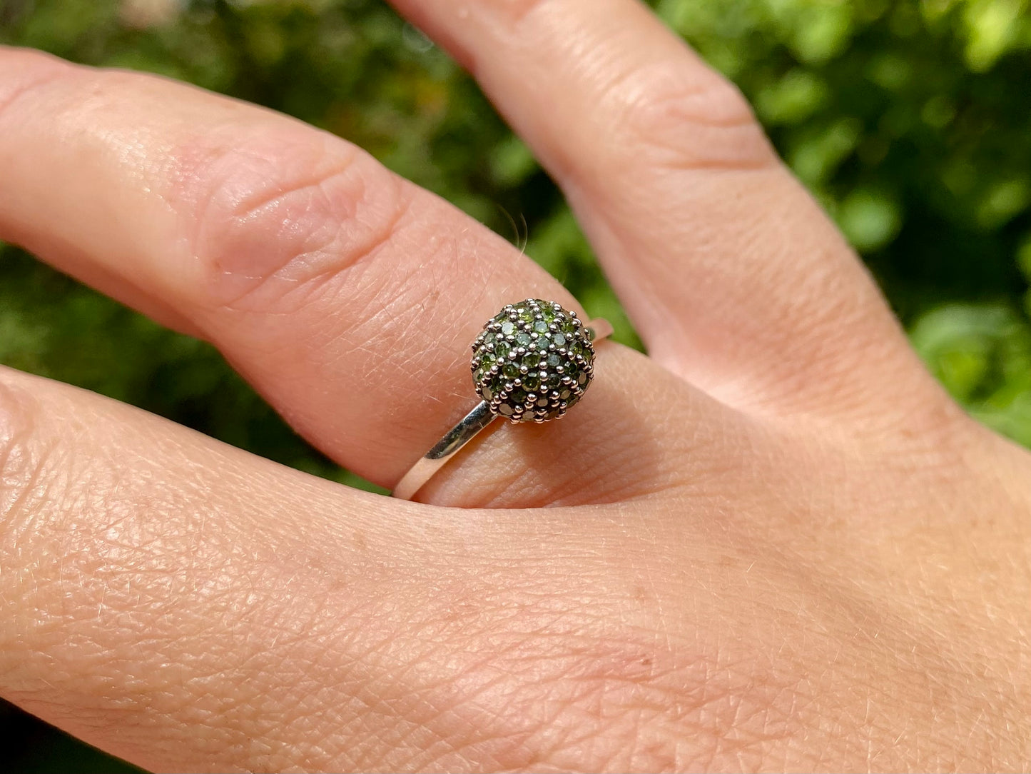9ct Gold Green Diamond Ring